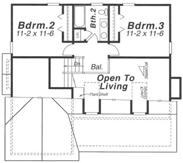 Second Floor Plan for House Plan #123551