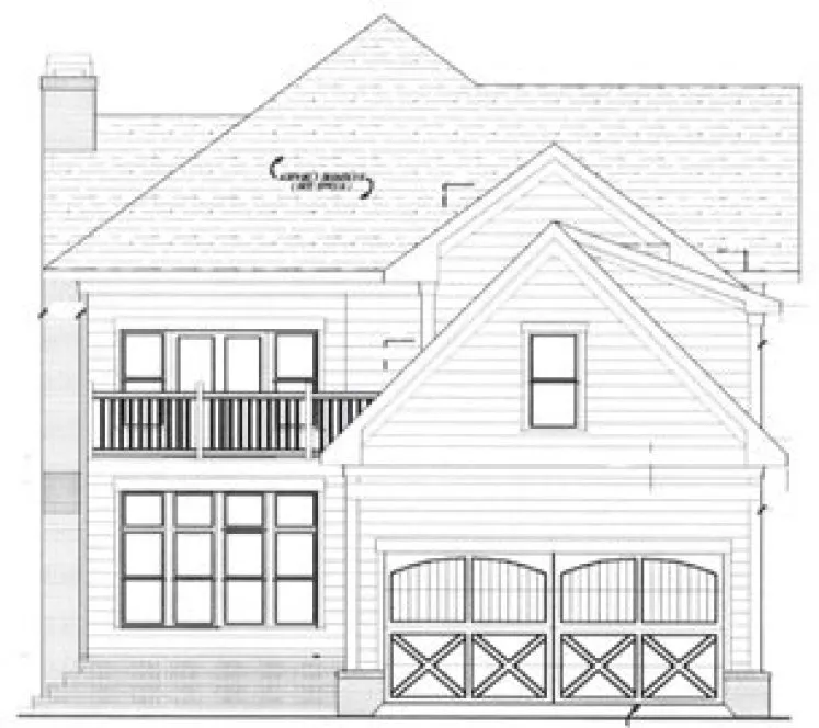 Rear Elevation for House Plan #129497