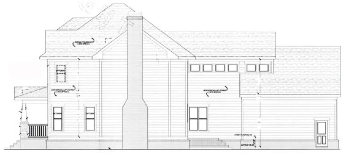 Right Elevation for House Plan #129497