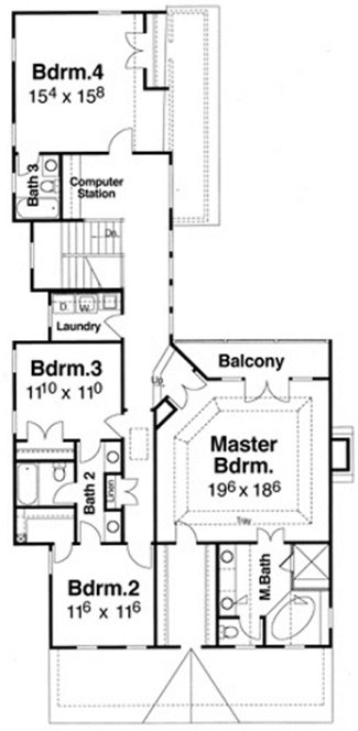 Second Floor Plan for House Plan #129497