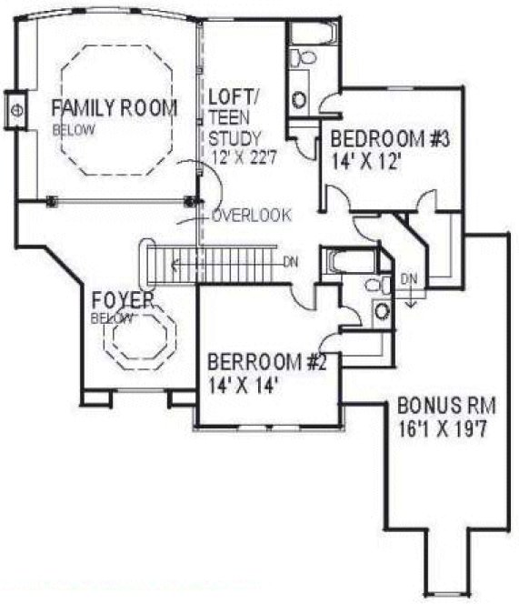 Second Floor Plan for House Plan #390500