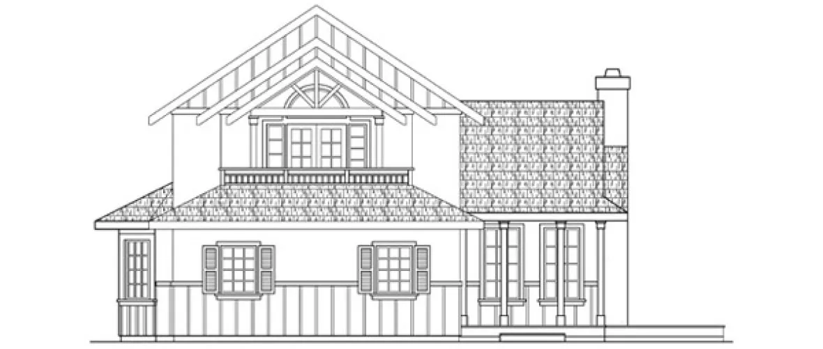 Left Elevation for House Plan #346613