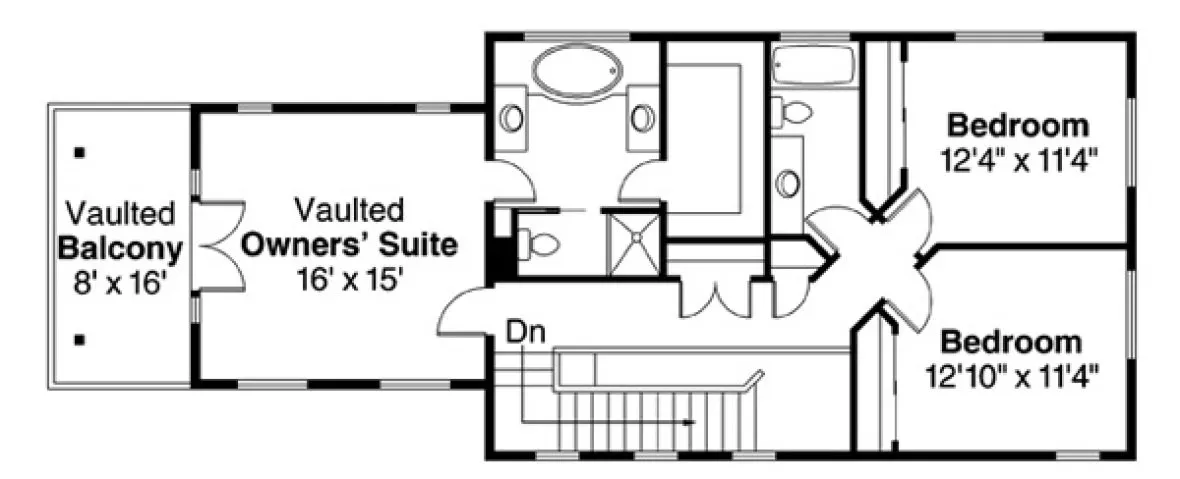 Second Floor Plan for House Plan #346613