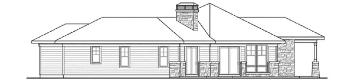 Left Elevation for House Plan #344551