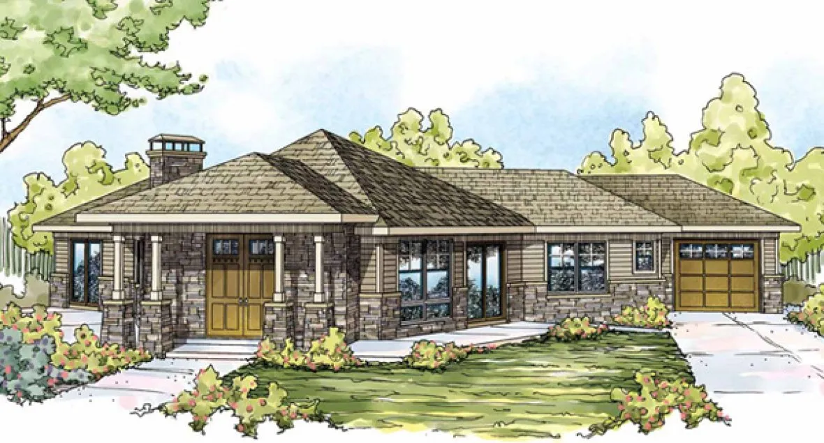 Full Rendering for House Plan #344551