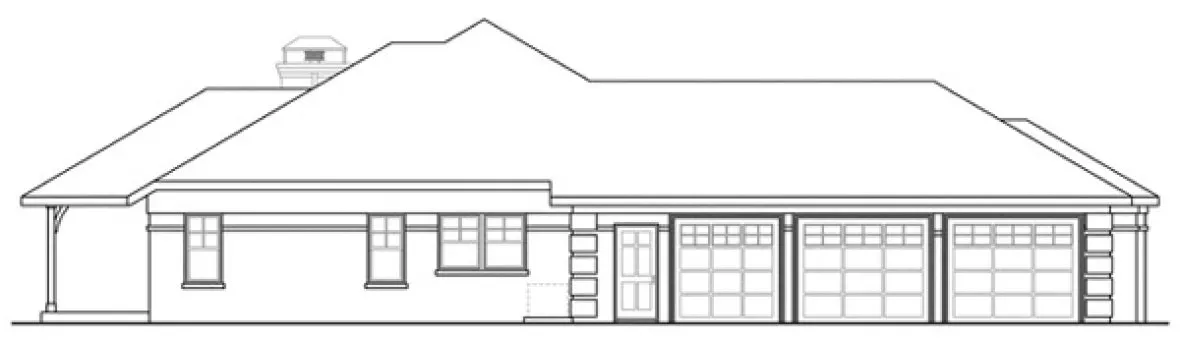 Left Elevation for House Plan #343751