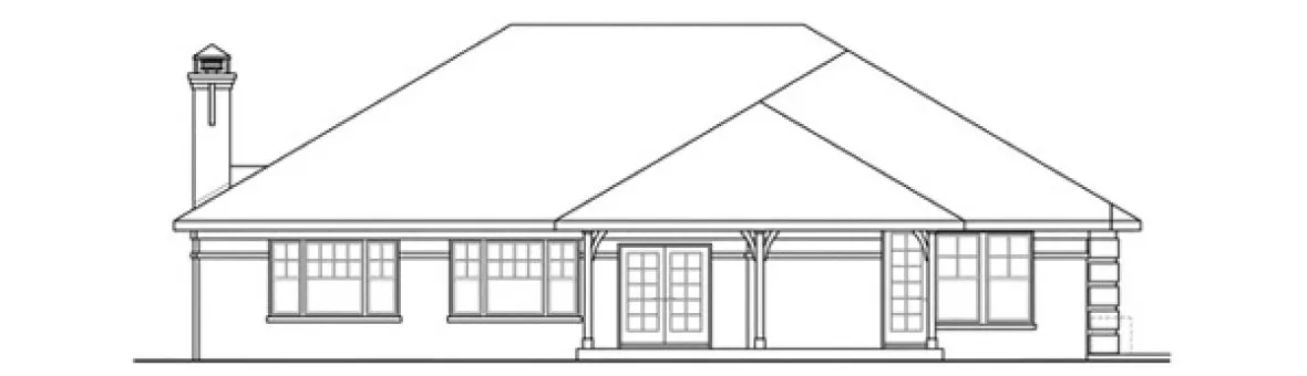 Rear Elevation for House Plan #343751