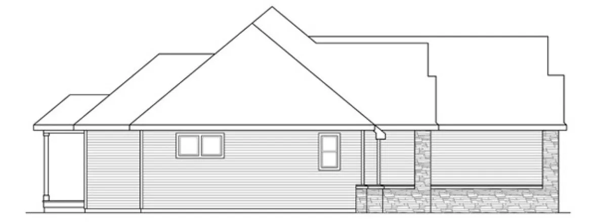 Left Elevation for House Plan #340951