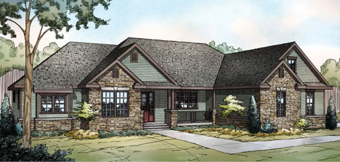 Full Rendering for House Plan #340951