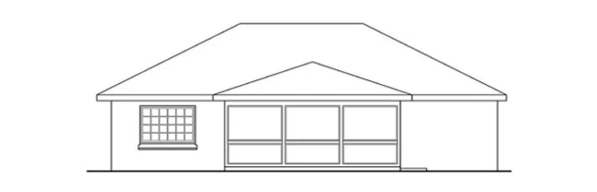 Rear Elevation for House Plan #346011
