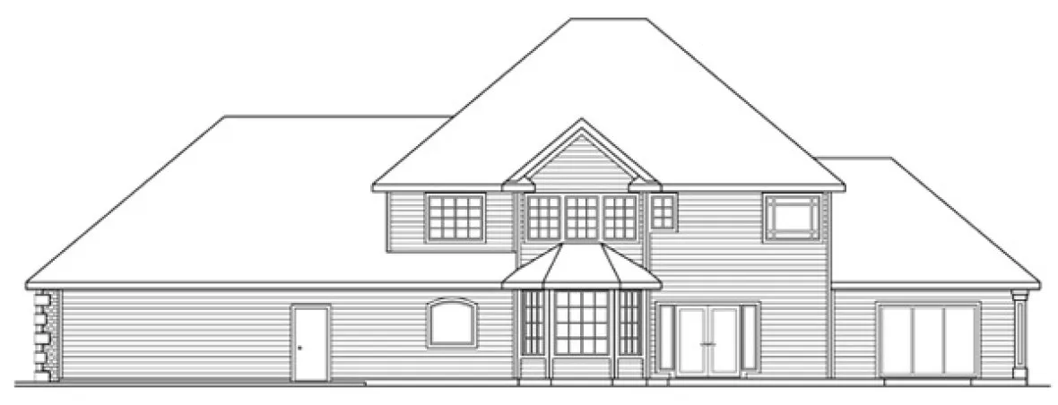 Rear Elevation for House Plan #341403