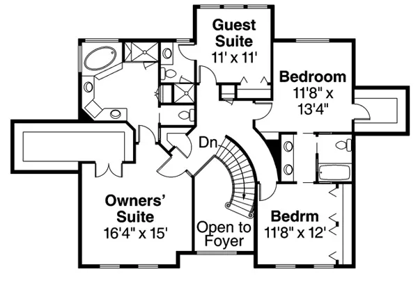 Second Floor Plan for House Plan #341403