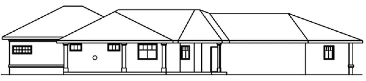 Rear Elevation for House Plan #347223