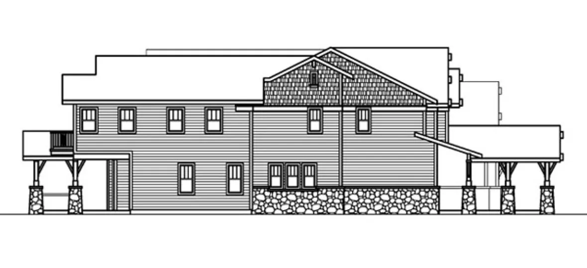 Left Elevation for House Plan #343843