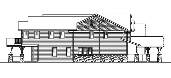 Left Elevation for House Plan #343843