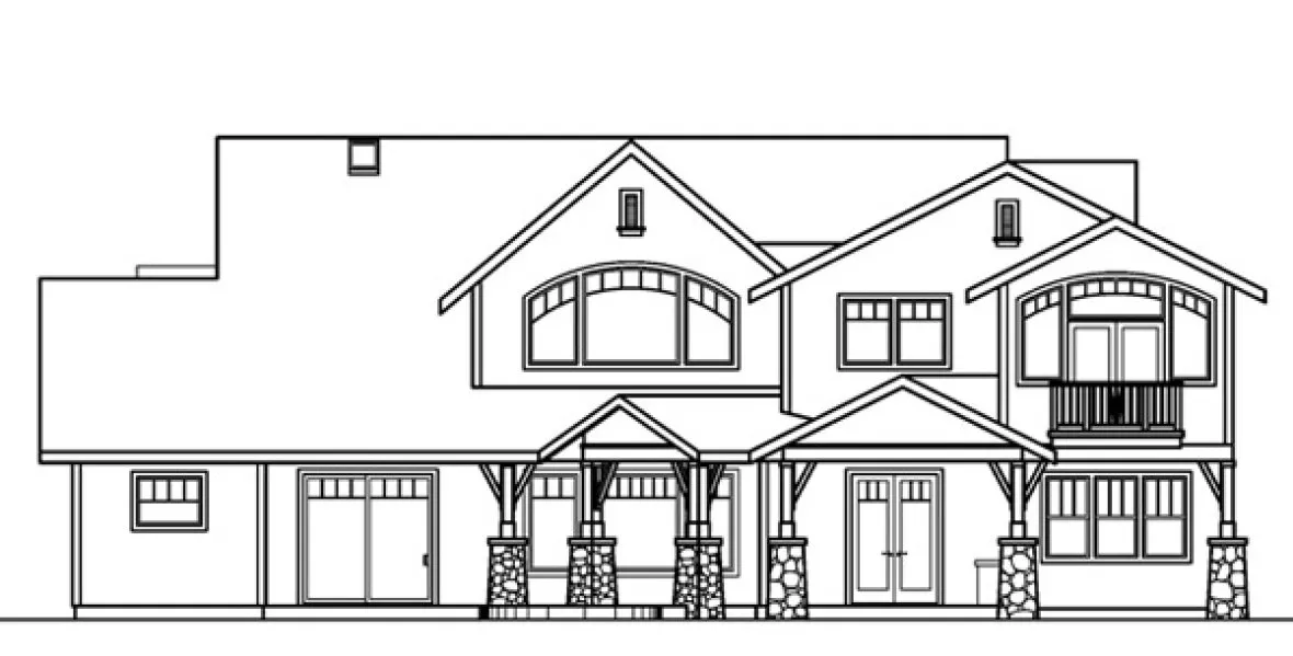 Rear Elevation for House Plan #343843