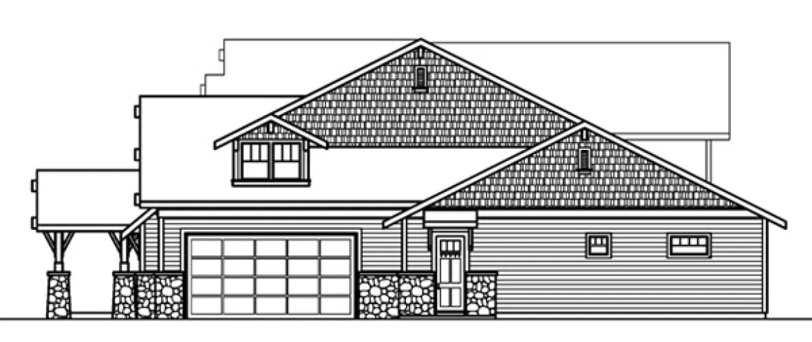 Right Elevation for House Plan #343843