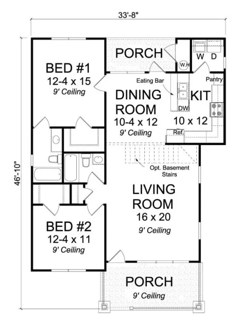 Main Floor Plan for House Plan #245334