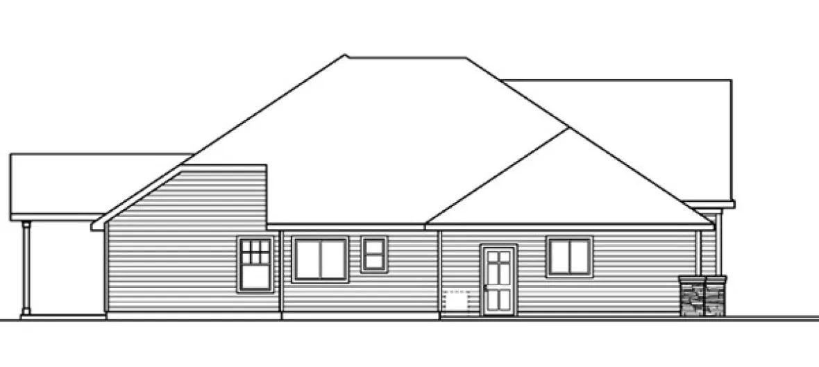 Left Elevation for House Plan #349863