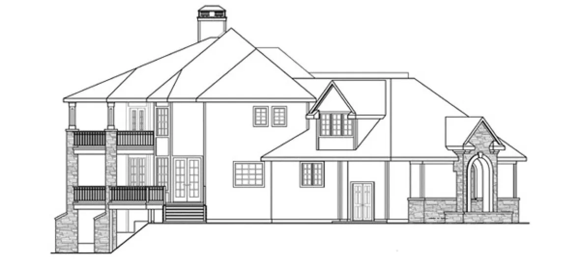 Left Elevation for House Plan #345973