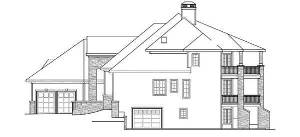 Right Elevation for House Plan #345973