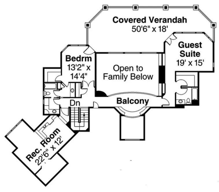 Second Floor Plan for House Plan #345973