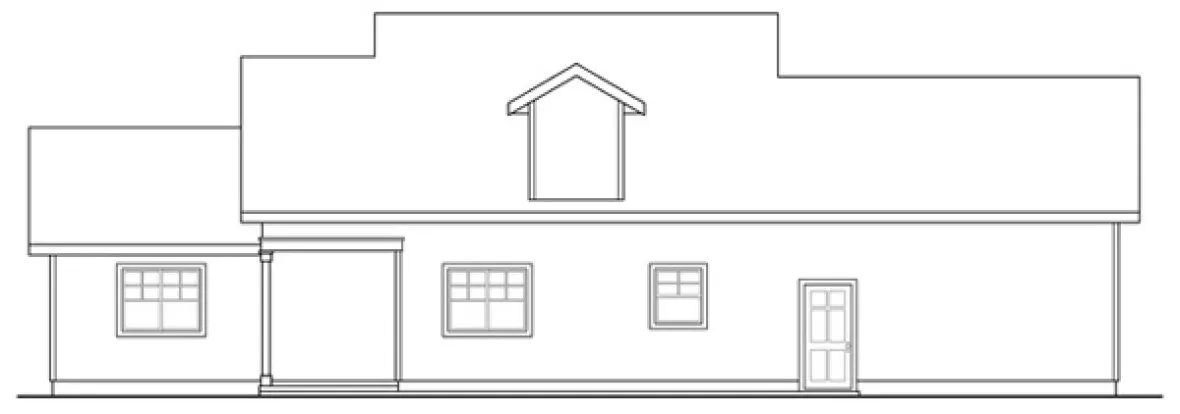 Rear Elevation for House Plan #342083