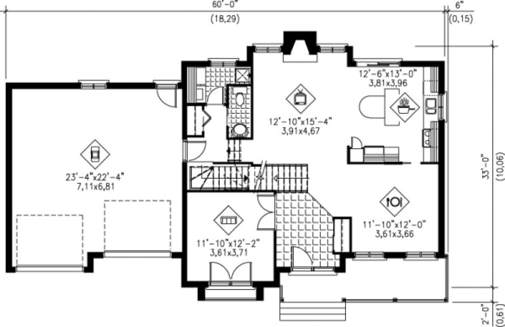 Main Floor Plan for House Plan #170450