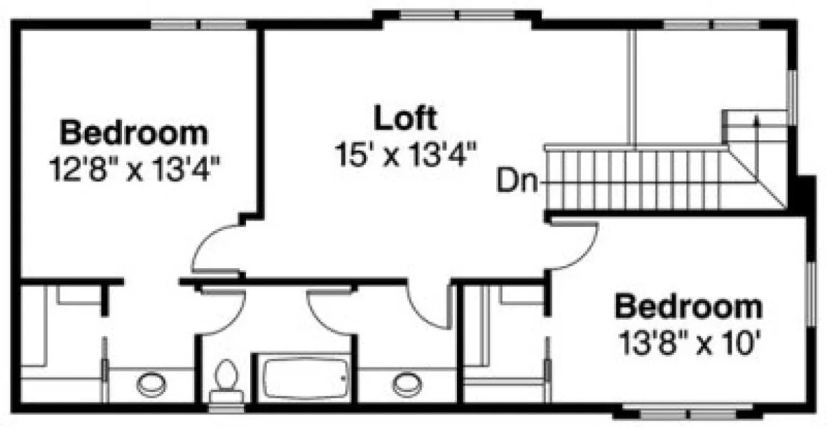 Second Floor Plan for House Plan #347183