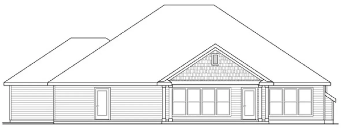 Rear Elevation for House Plan #347283