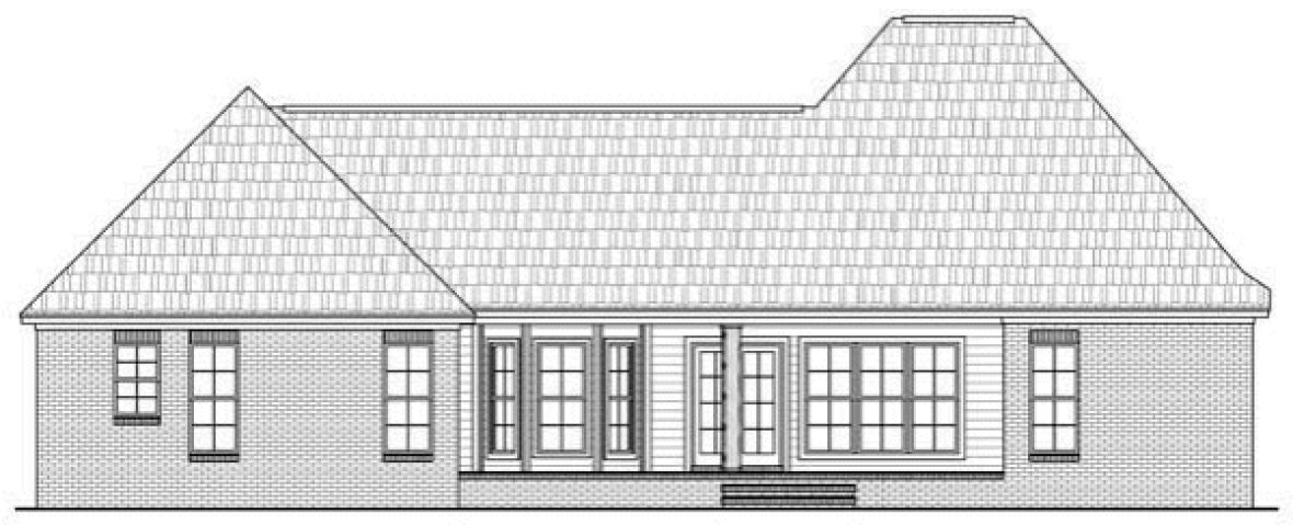 Rear Elevation for House Plan #213681