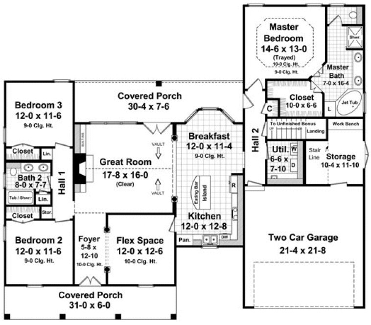 Main Floor Plan for House Plan #213681