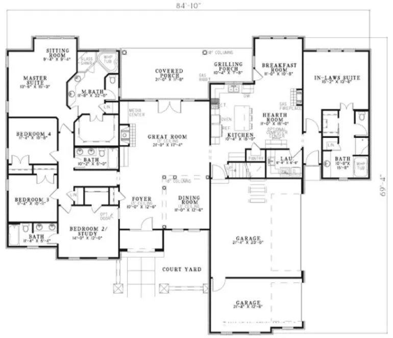 Main Floor Plan for House Plan #310411