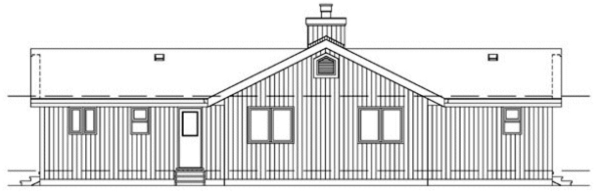 Rear Elevation for House Plan #510522