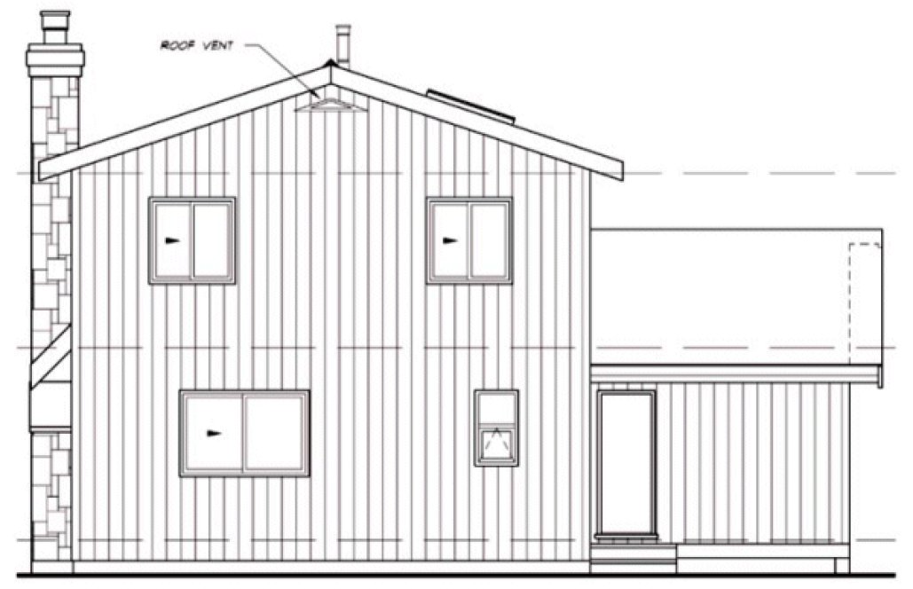 Rear Elevation for House Plan #510532