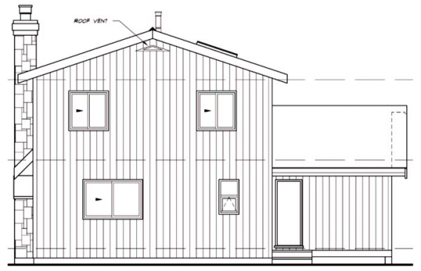Rear Elevation for House Plan #510532