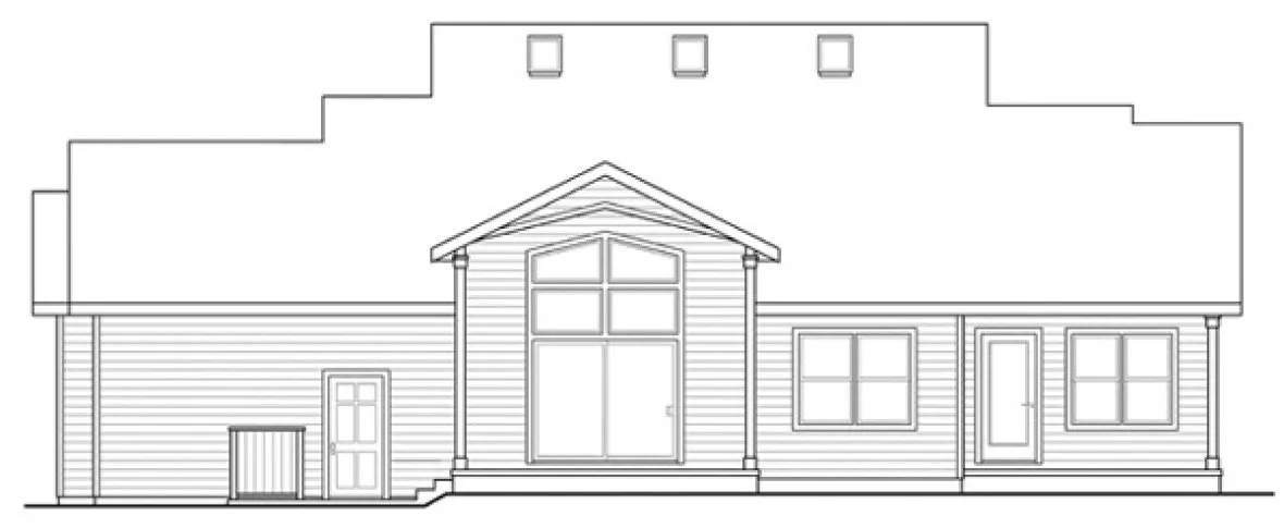 Rear Elevation for House Plan #340383