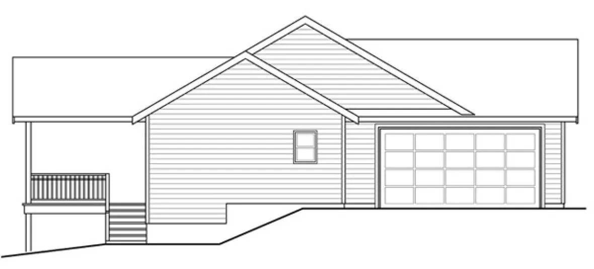Left Elevation for House Plan #343483