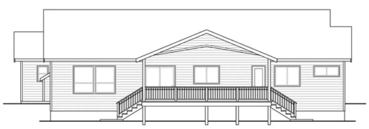 Rear Elevation for House Plan #343483