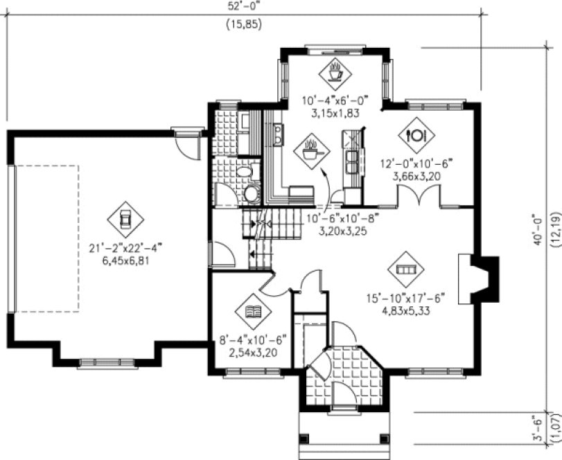 Main Floor Plan for House Plan #171460