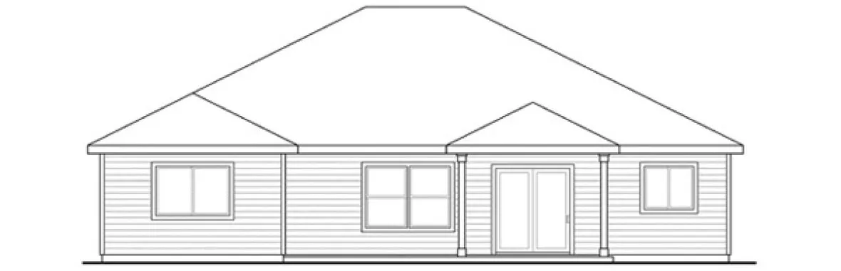 Rear Elevation for House Plan #345483