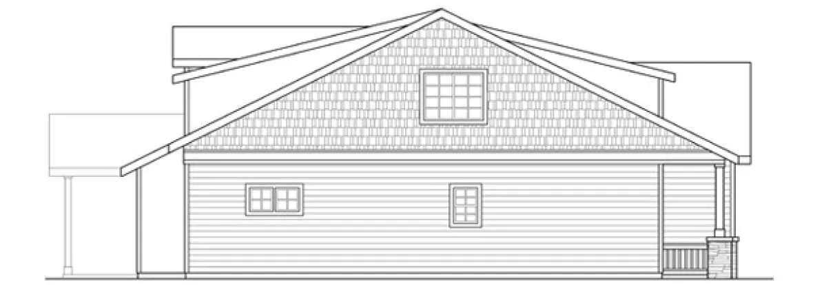Left Elevation for House Plan #346683