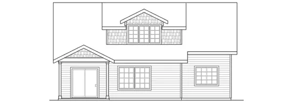 Rear Elevation for House Plan #346683