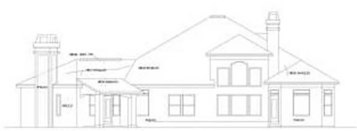 Rear Elevation for House Plan #392720