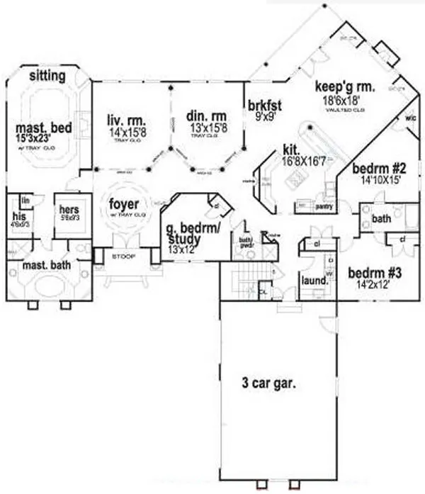 Main Floor Plan for House Plan #392720