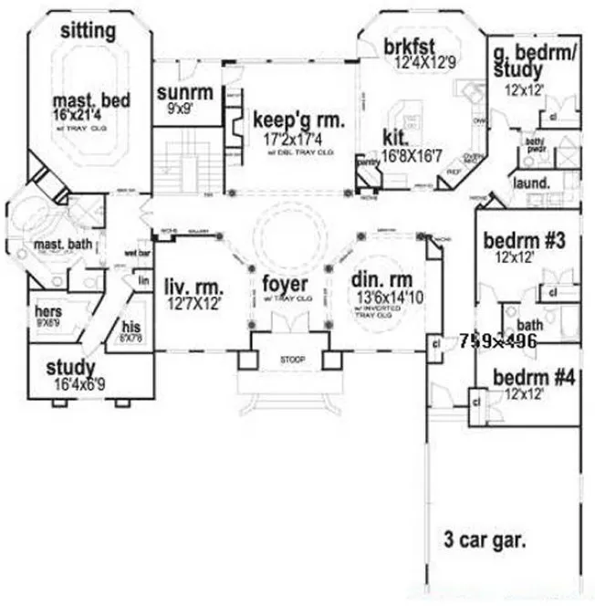 Main Floor Plan for House Plan #394720