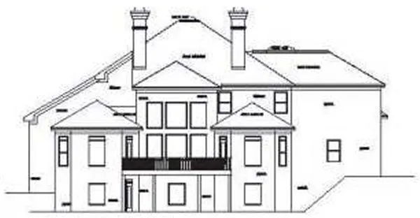 Rear Elevation for House Plan #390130