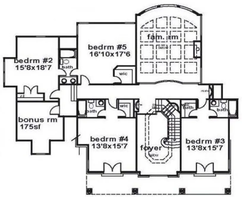 Second Floor Plan for House Plan #390130
