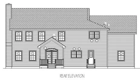 Rear Elevation for House Plan #560001