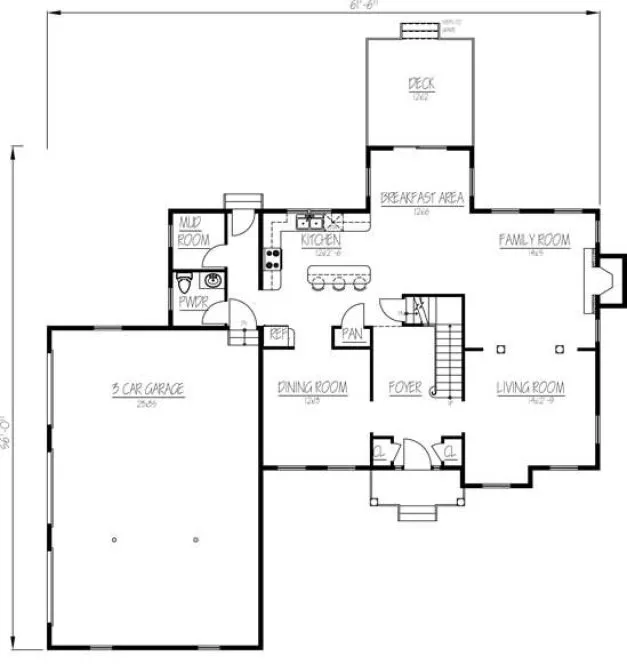 Main Floor Plan for House Plan #560001